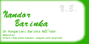 nandor barinka business card